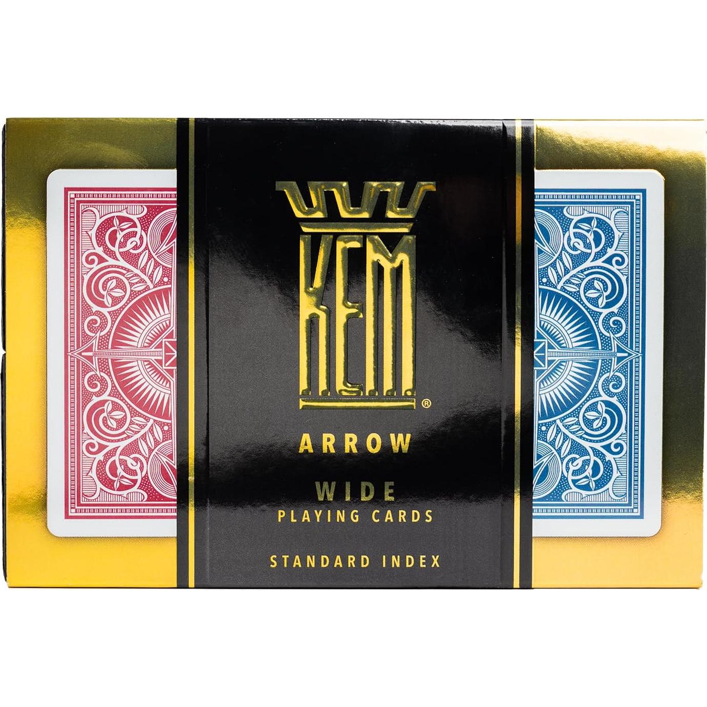 Cartas de Póker KEM Flecha Roja y Azul - 2 Barajas de Plástico