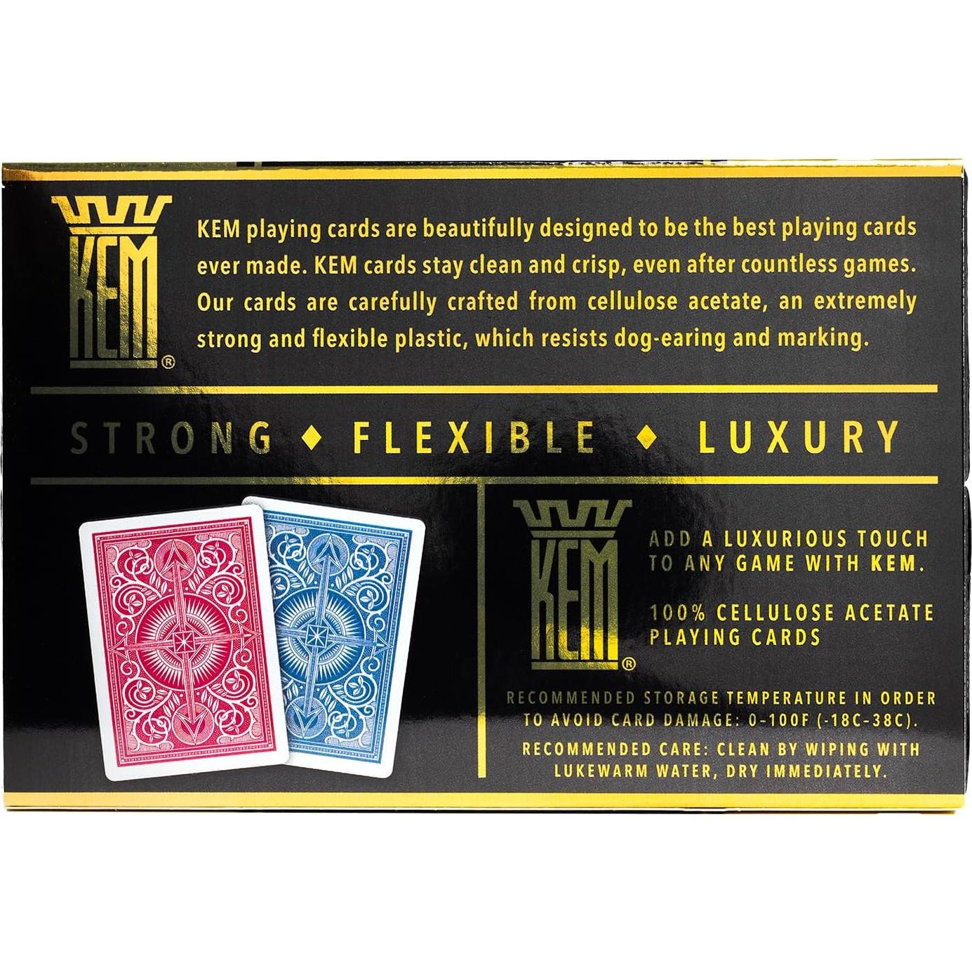 Cartas de Póker KEM Flecha Roja y Azul - 2 Barajas de Plástico