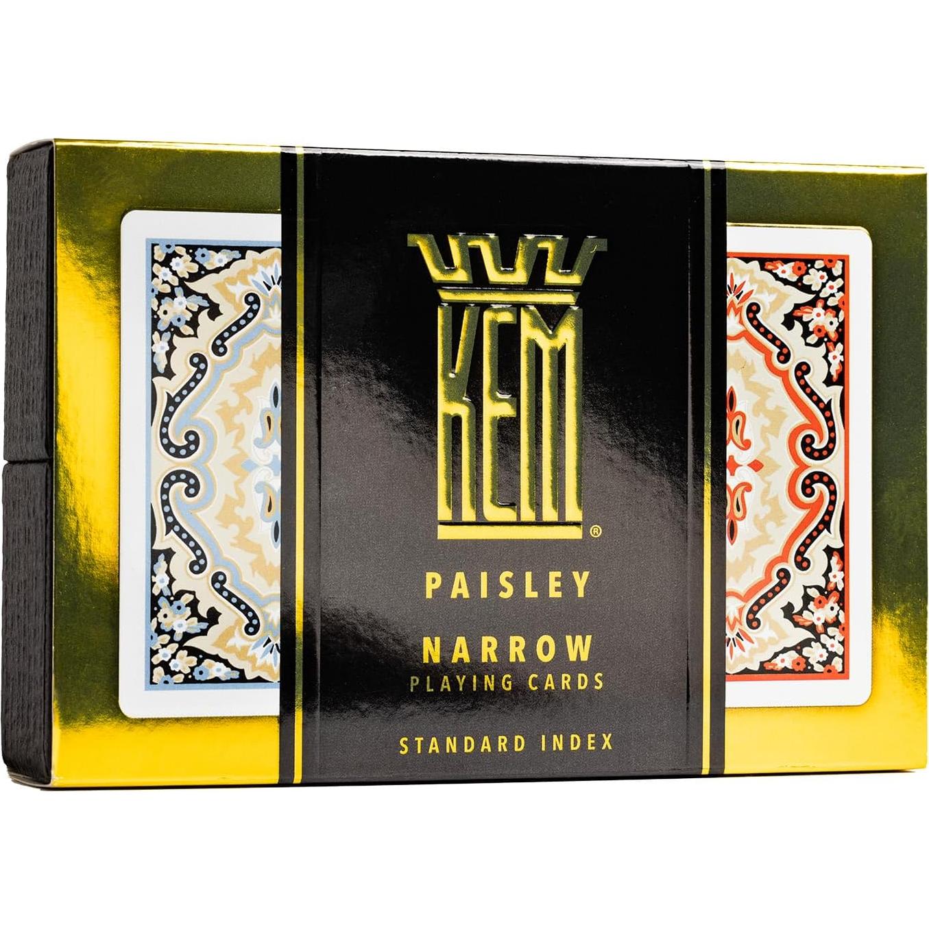 Cartas de Poker KEM Paisley 100% Plástico Tamaño Puente - 2 Barajas