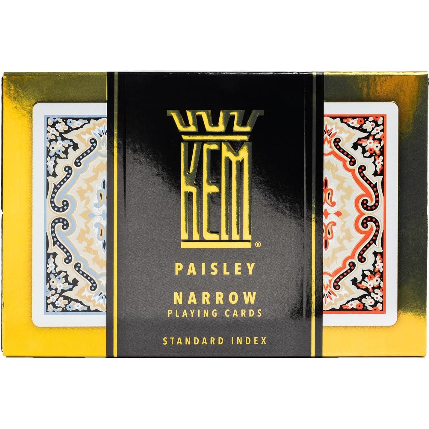 Cartas de Poker KEM Paisley 100% Plástico Tamaño Puente - 2 Barajas