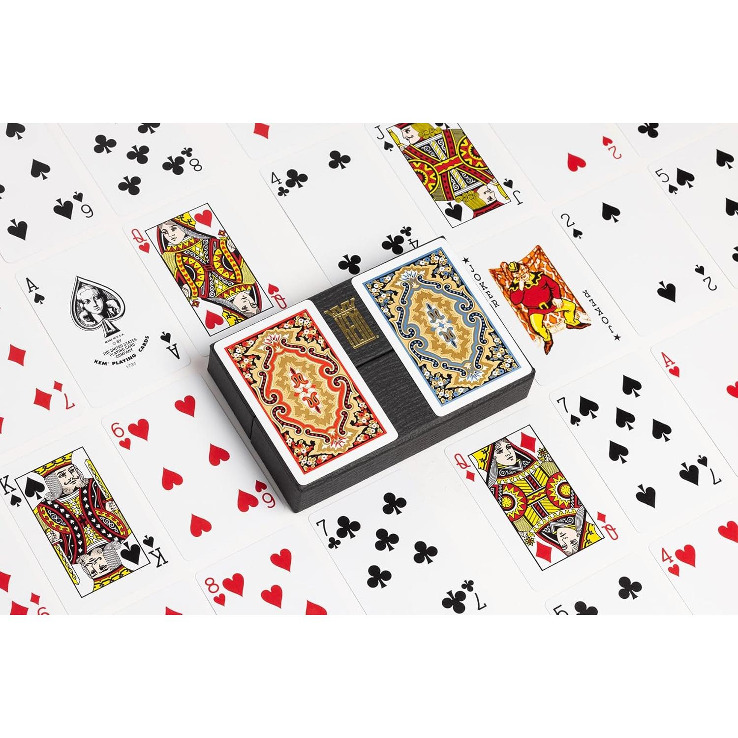 Cartas de Poker KEM Paisley 100% Plástico Tamaño Puente - 2 Barajas