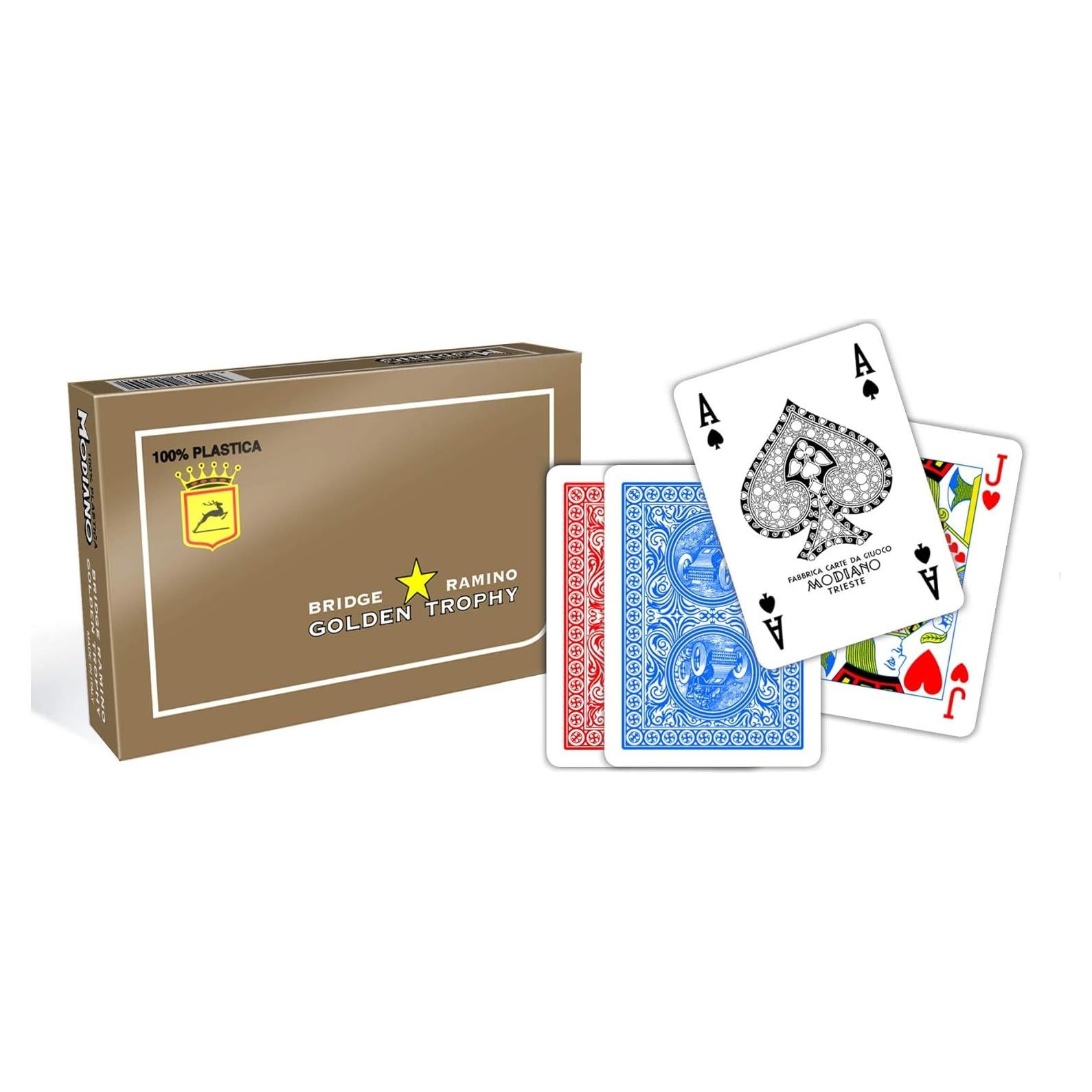 Baraja de Poker Modiano Golden Trophy 100% Plástico 2x54