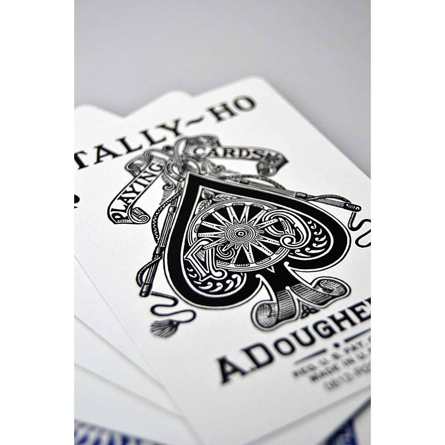 2 Barajas de Cartas TALLY HO No 9 Fan Back Rojas y Azules