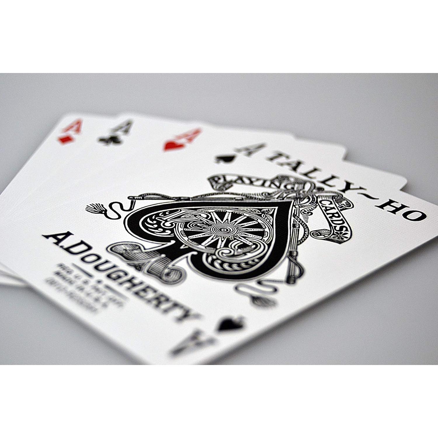 2 Barajas de Cartas TALLY HO No 9 Fan Back Rojas y Azules