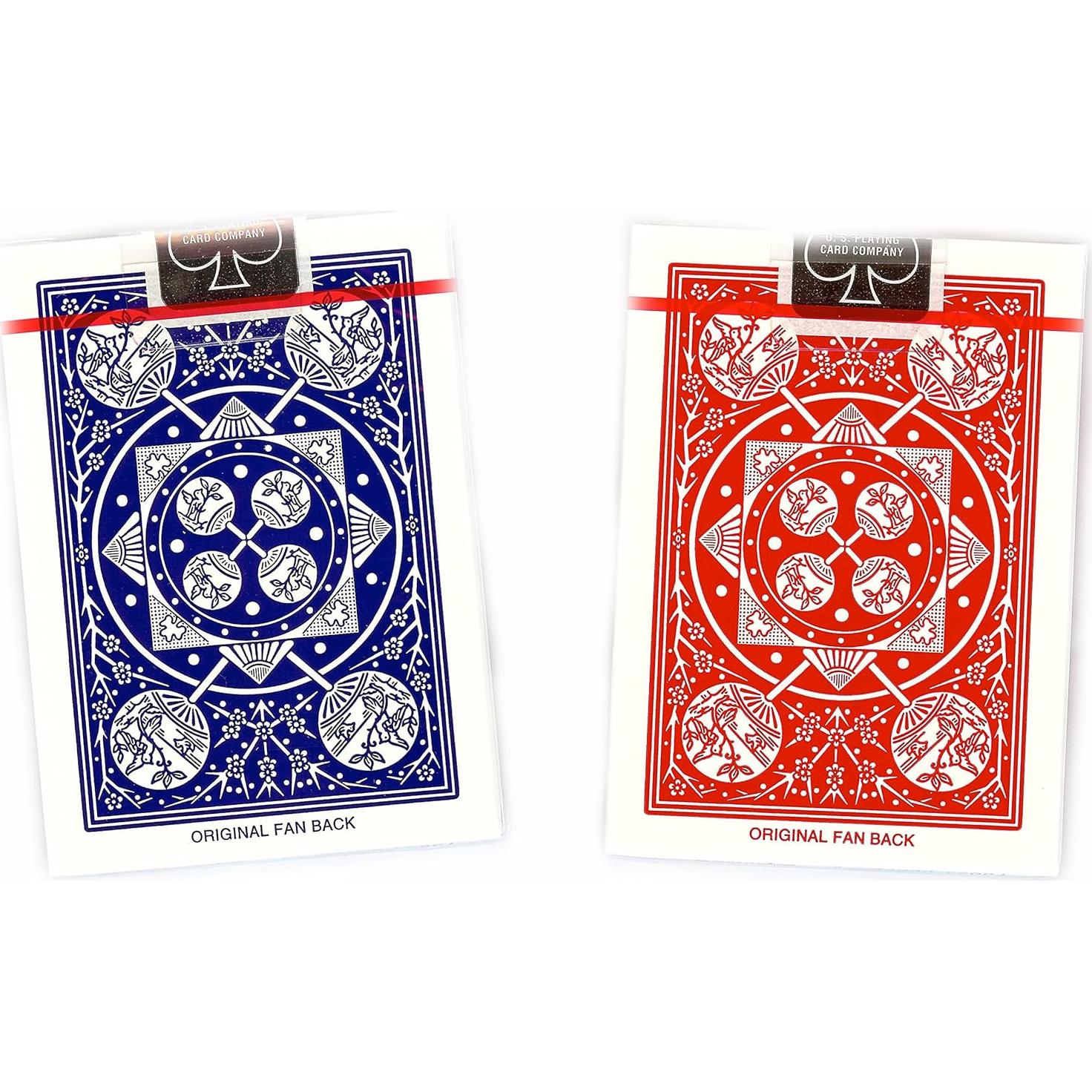 Barajas de Juego Tally-Ho #9 Ventilador 12 Piezas Rojas y Azules