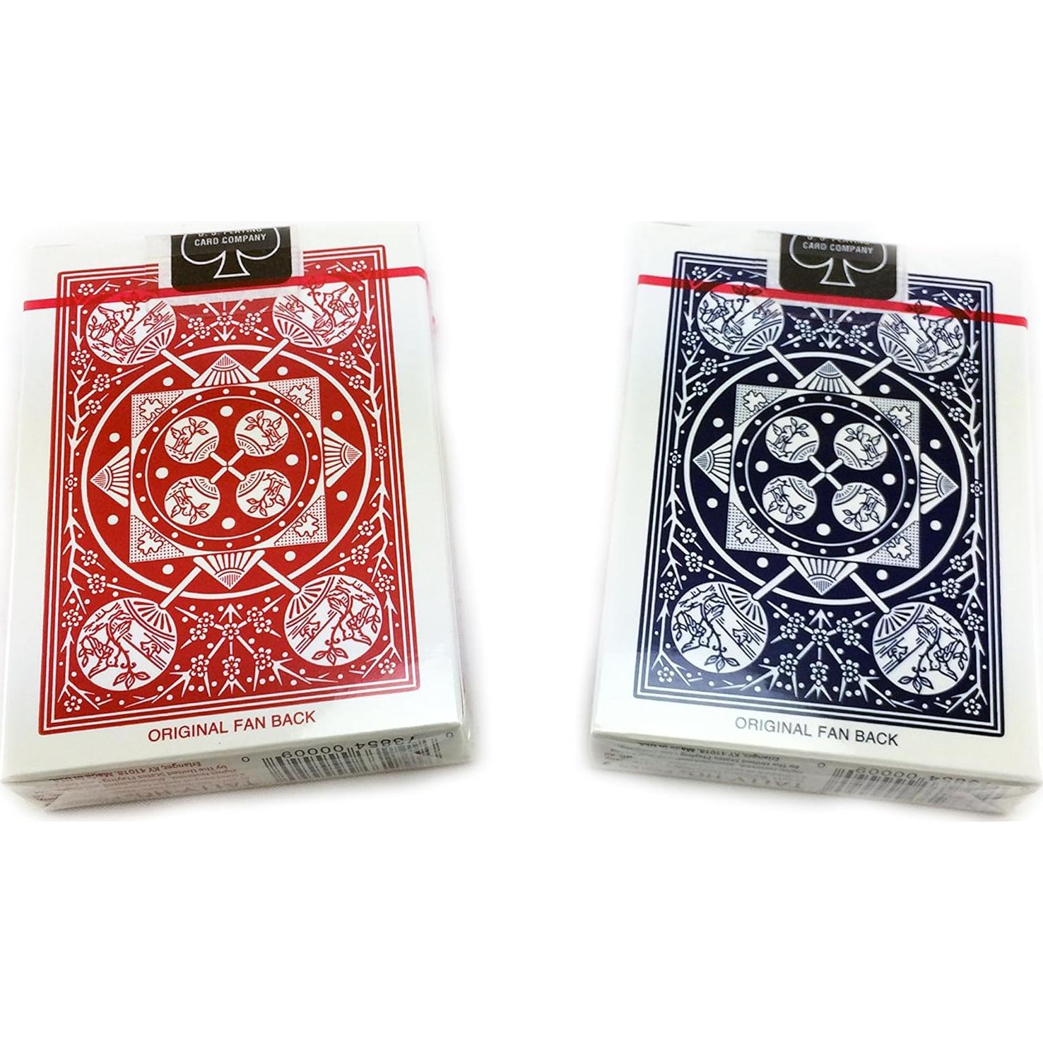 Barajas de Juego Tally-Ho #9 Ventilador 12 Piezas Rojas y Azules