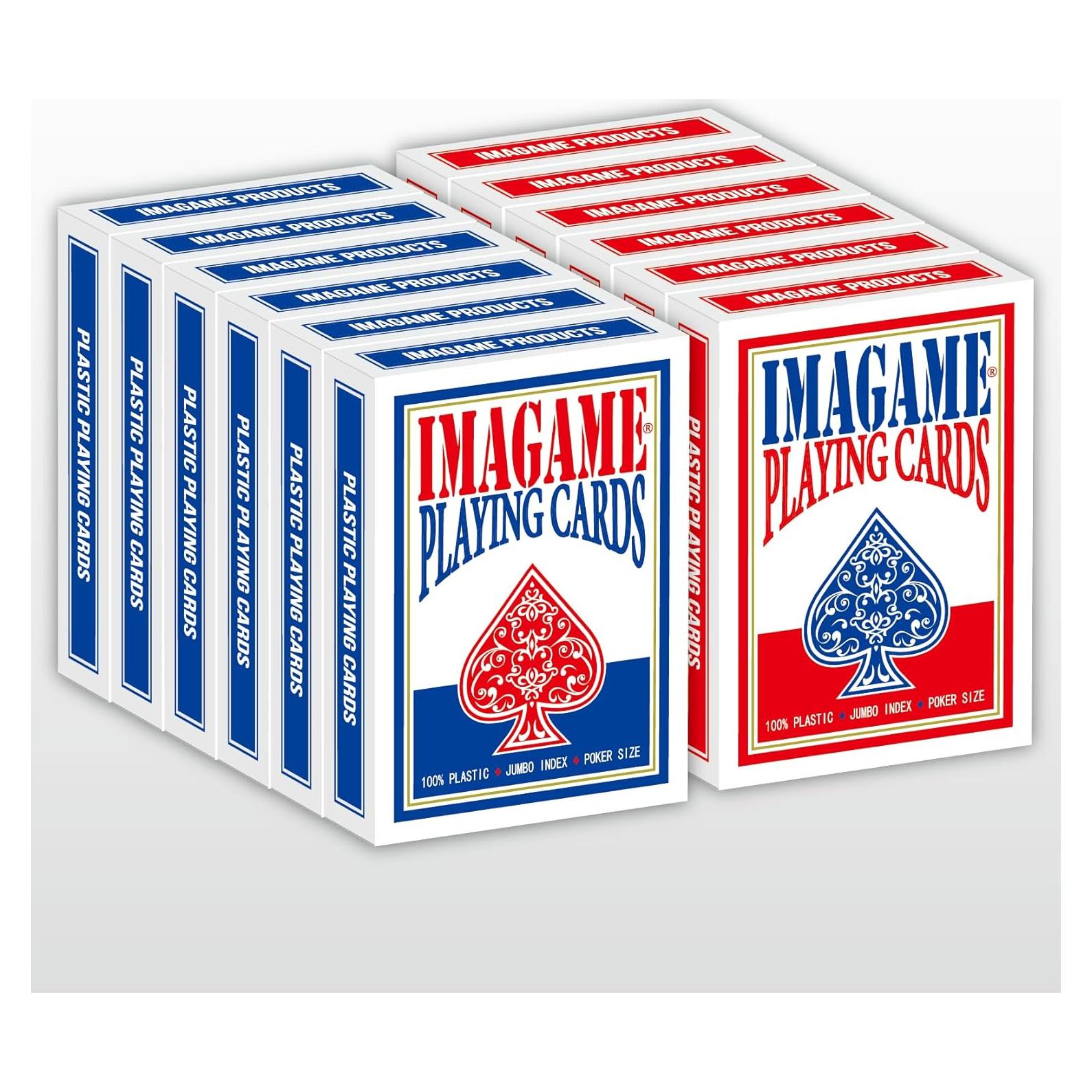 Cartas de Juego de Plástico IMAGAME Tamaño Poker Jumbo 12 Pzas