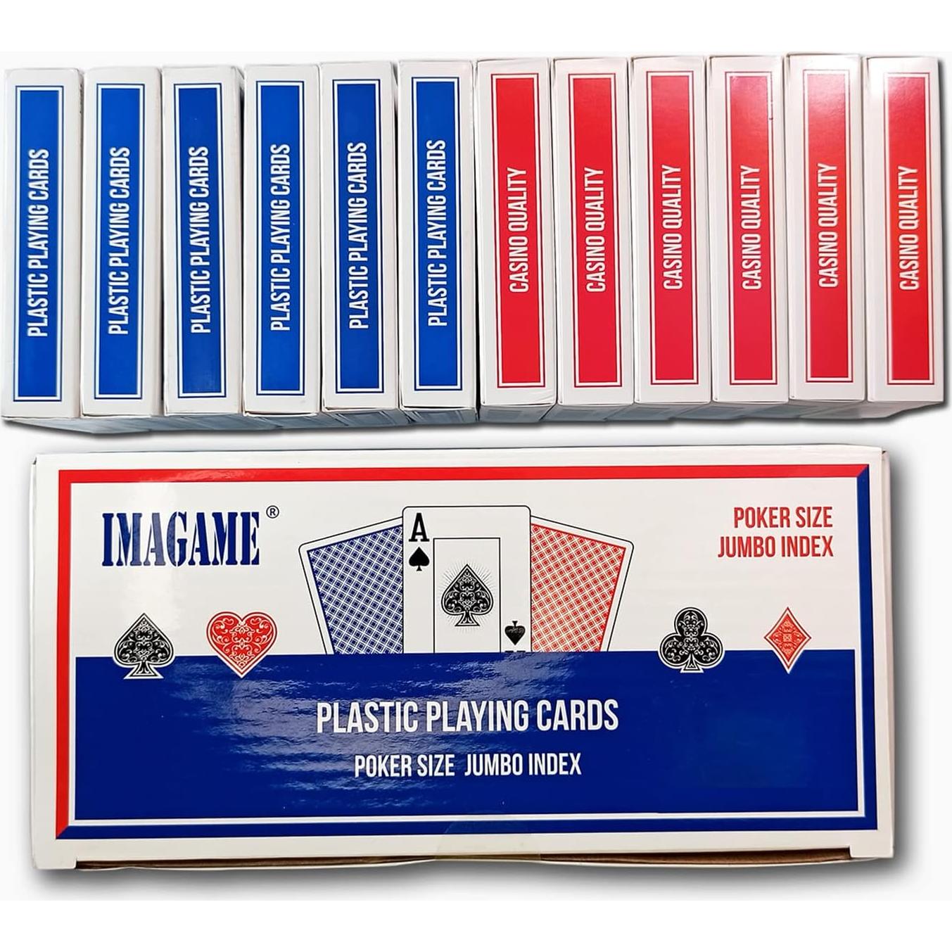Cartas de Juego de Plástico IMAGAME Tamaño Poker Jumbo 12 Pzas
