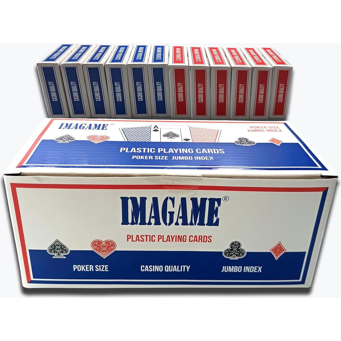 Cartas de Juego de Plástico IMAGAME Tamaño Poker Jumbo 12 Pzas