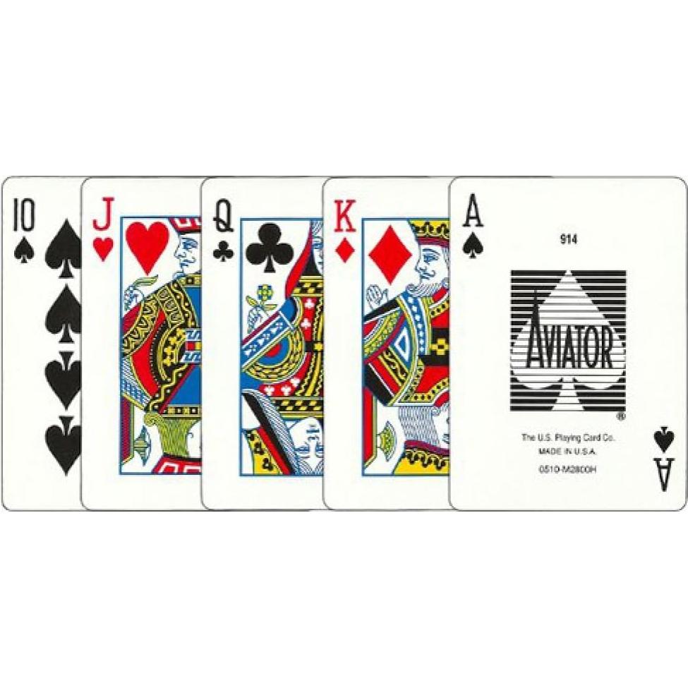 Barajas de Cartas Aviator Rojas y Azules - Tamaño Poker