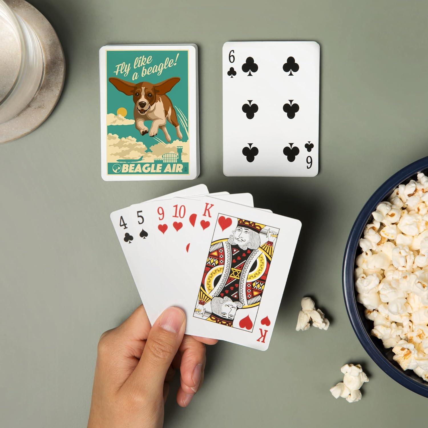 Baraja de Cartas de Póker Lantern Press Beagle Retro 52 Piezas