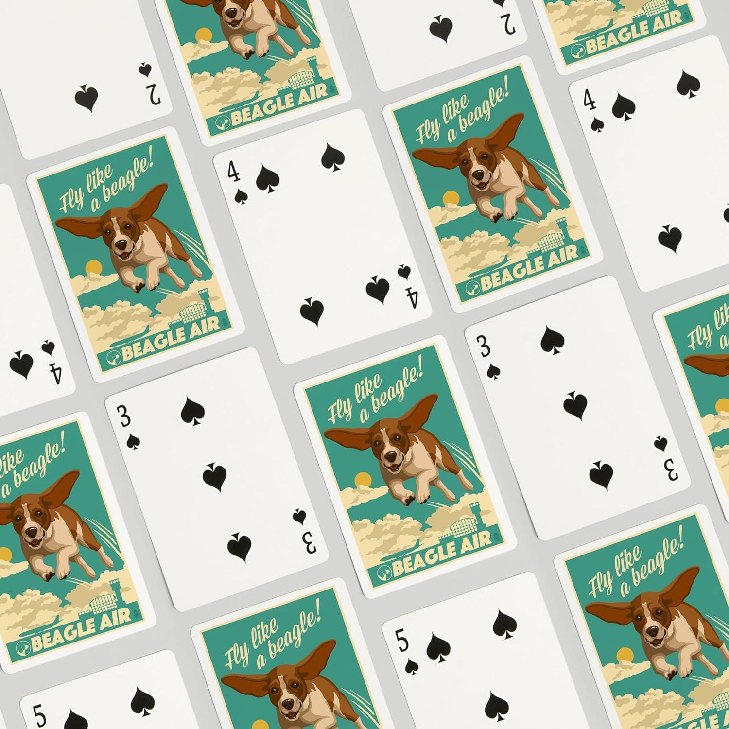 Baraja de Cartas de Póker Lantern Press Beagle Retro 52 Piezas