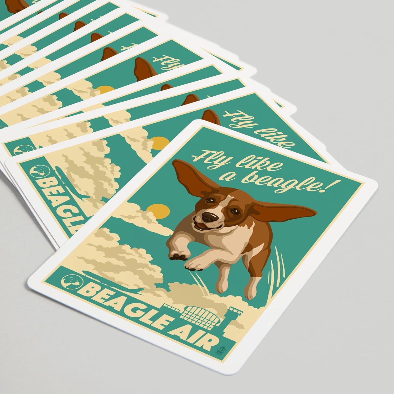 Baraja de Cartas de Póker Lantern Press Beagle Retro 52 Piezas