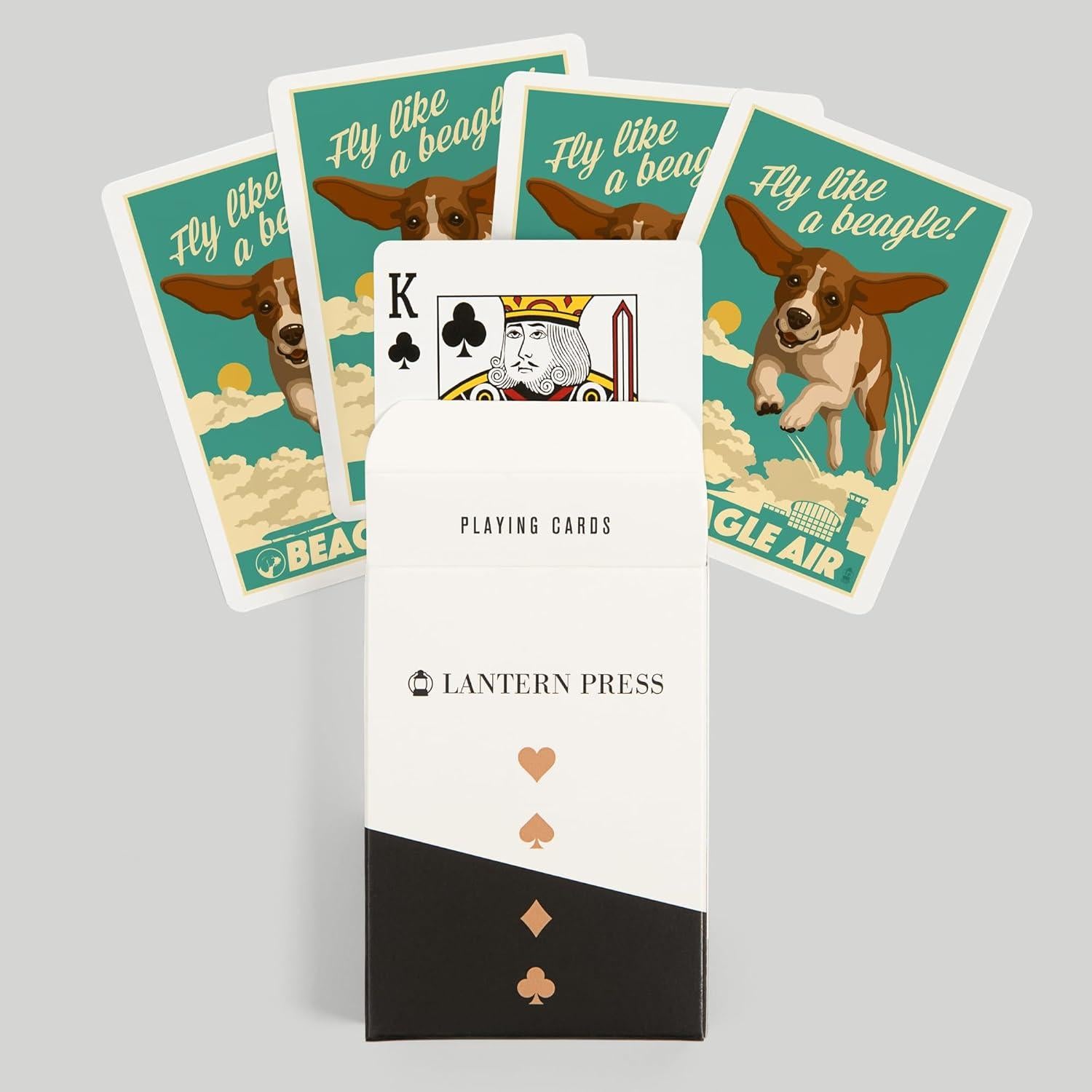 Baraja de Cartas de Póker Lantern Press Beagle Retro 52 Piezas