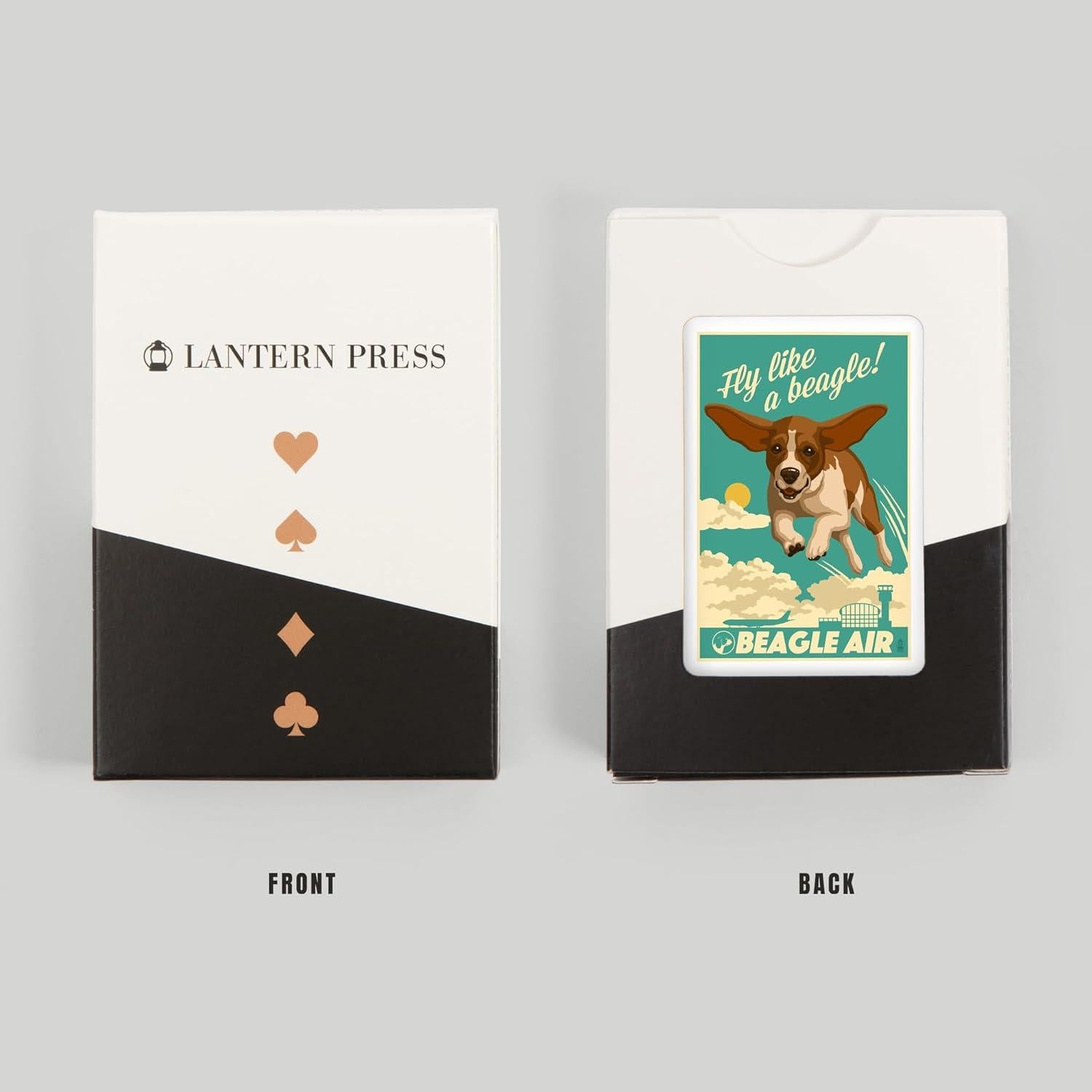 Baraja de Cartas de Póker Lantern Press Beagle Retro 52 Piezas