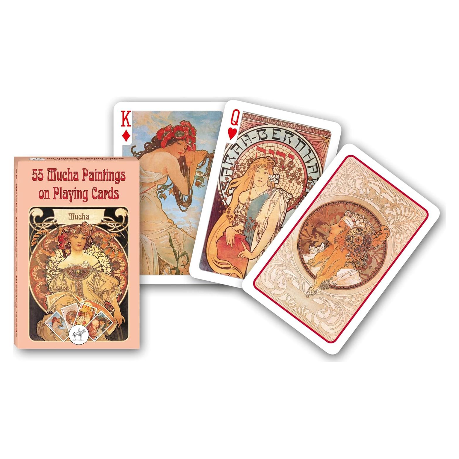 Barajas Piatnik Mucha - Juego de cartas ilustradas