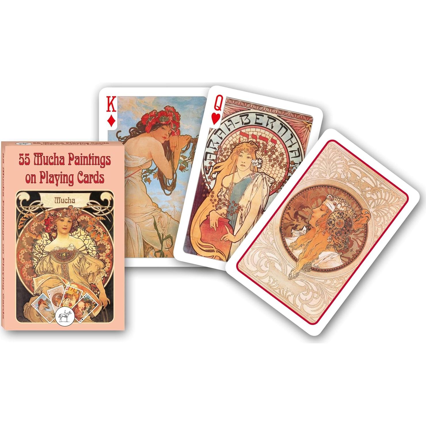 Barajas Piatnik Mucha - Juego de cartas ilustradas