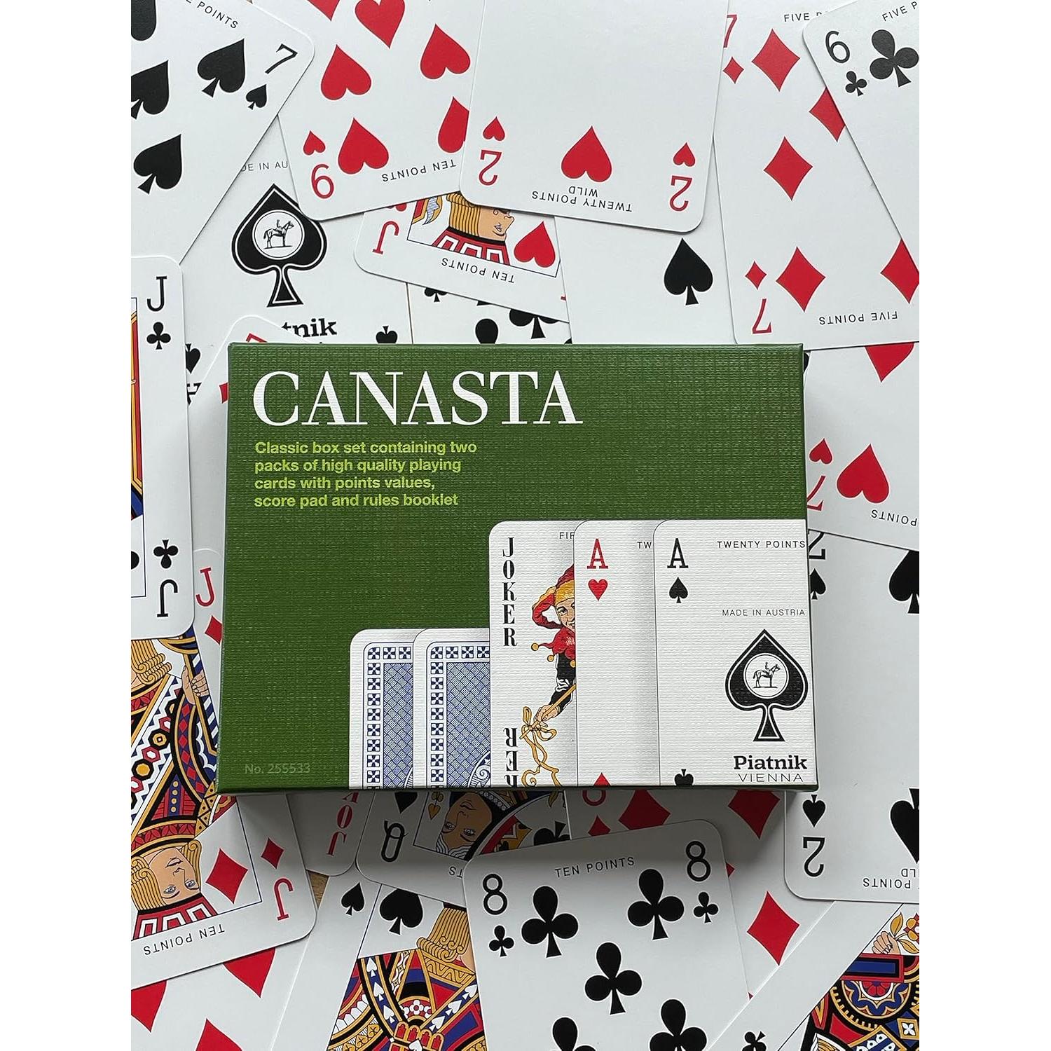 Juego de Cartas Canasta Piatnik - 2 Barajas y Reglas