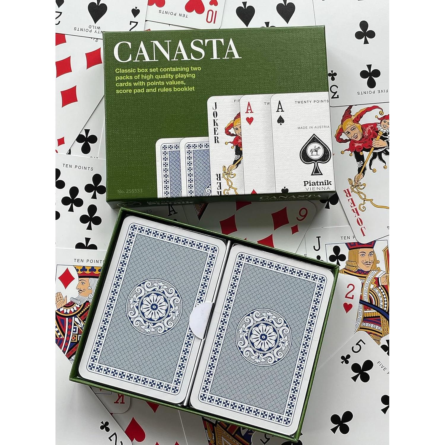 Juego de Cartas Canasta Piatnik - 2 Barajas y Reglas