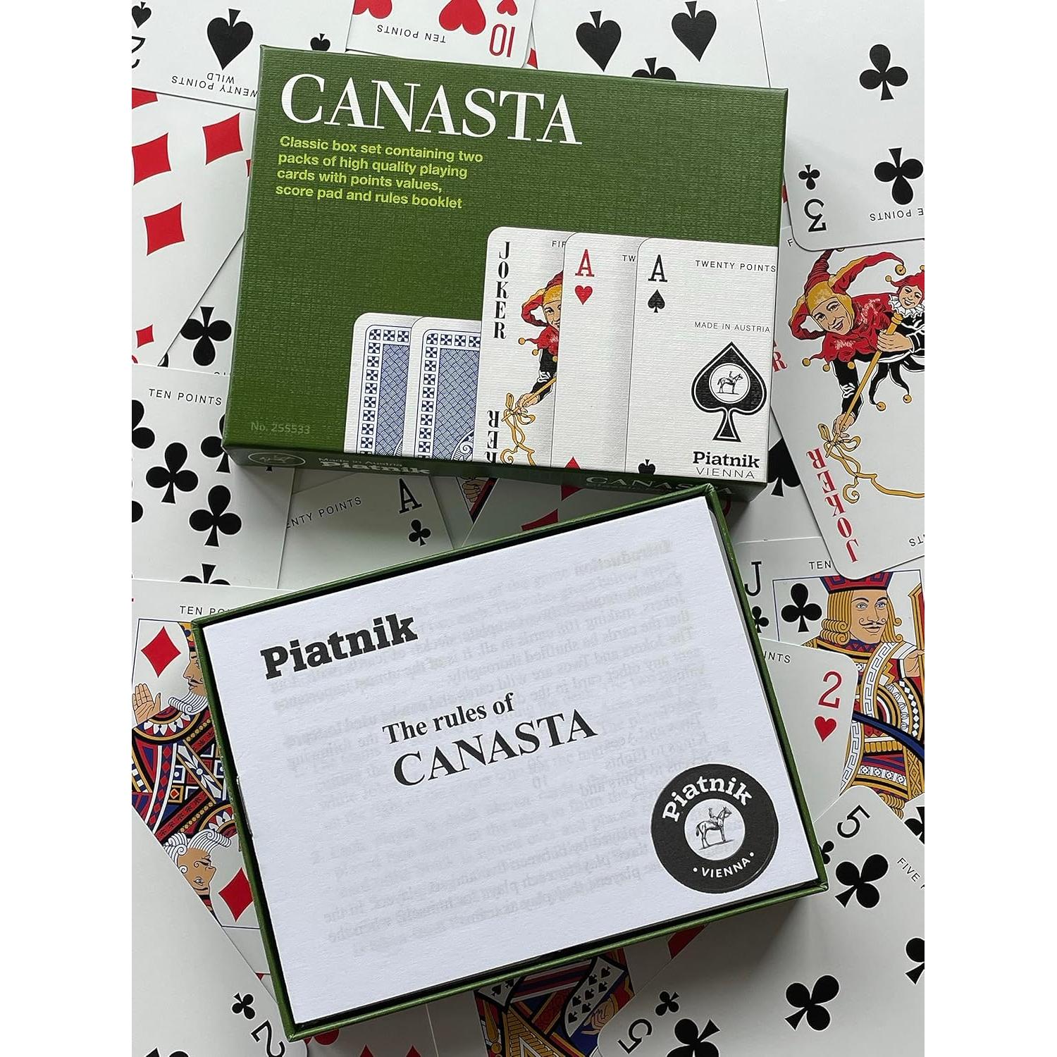 Juego de Cartas Canasta Piatnik - 2 Barajas y Reglas