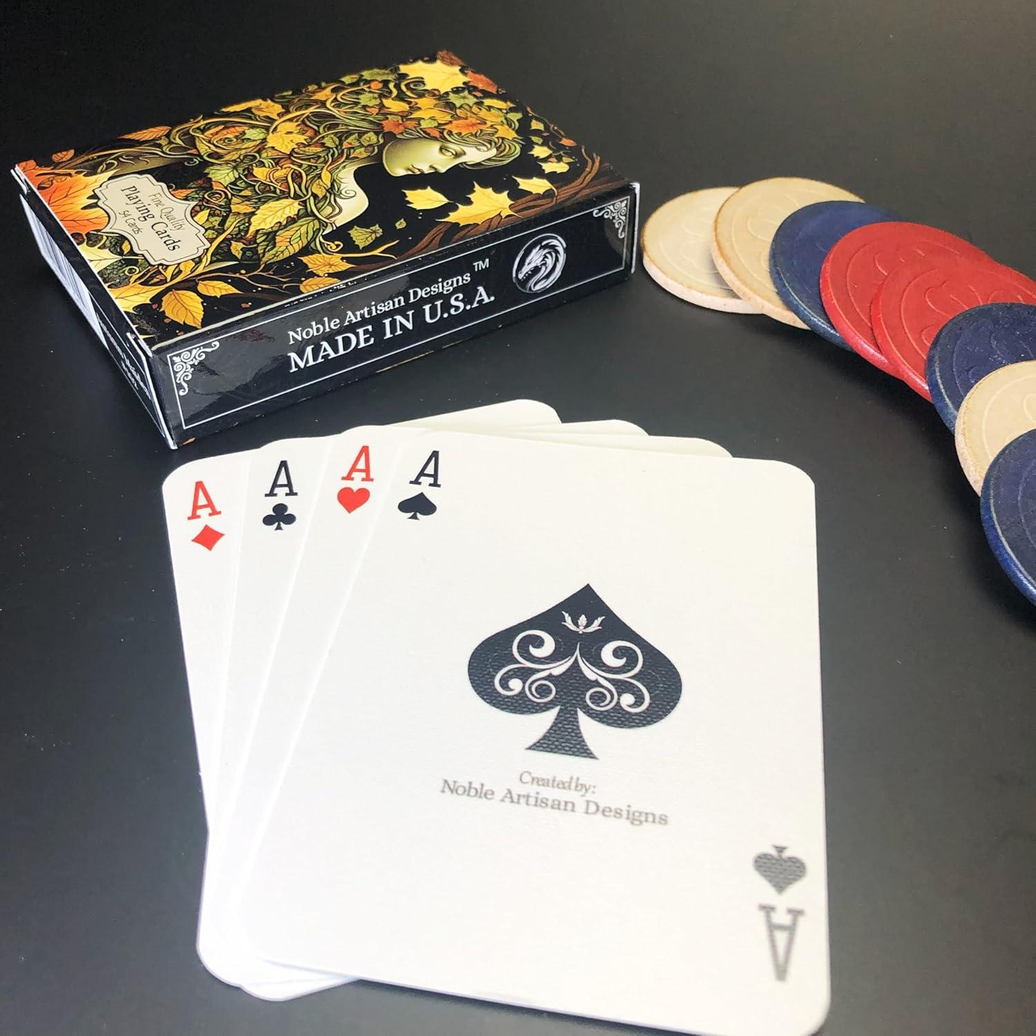 Mazo de cartas de póker Doncella de Otoño 54 cartas 6.35x8.89cm