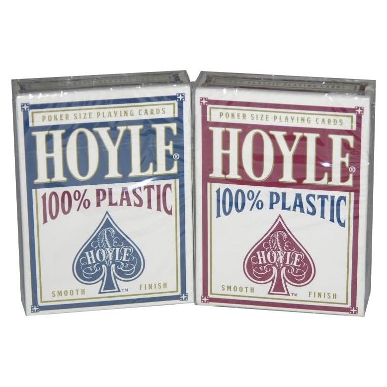 Juego de 2 Barajas de Cartas de Plástico Hoyle Rojas y Azules