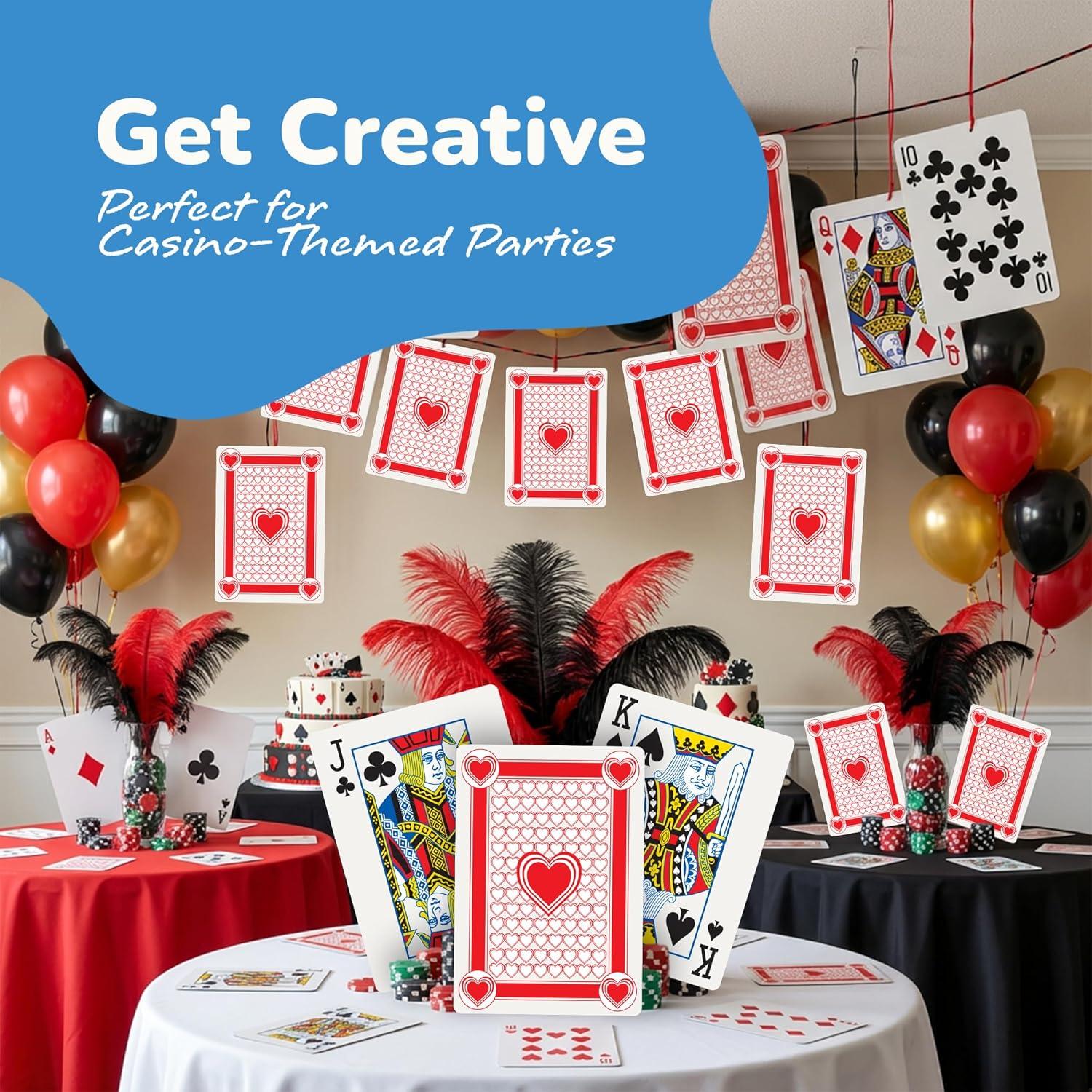 Cartas de Juego Jumbo Gamie - 52 Cartas + 2 Jokers - 26.67 cm x 36.83 cm