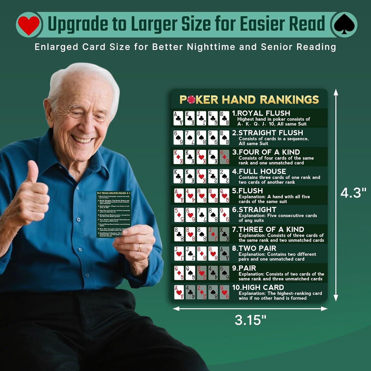 Cartas de Clasificación de Póker OCQOTAT - Paquete de 2, 10.9cm x 7.9cm