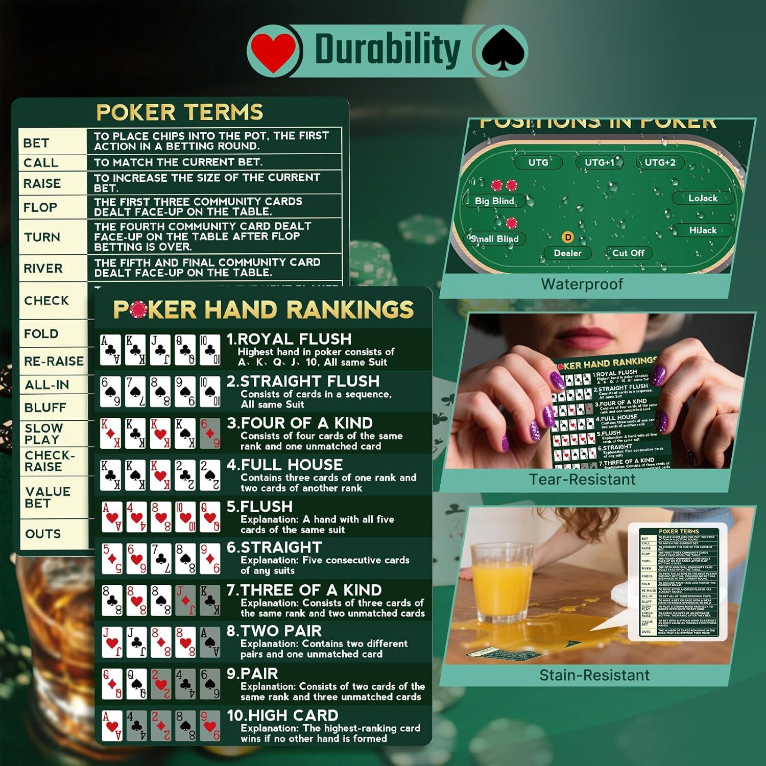 Cartas de Clasificación de Póker OCQOTAT - Paquete de 2, 10.9cm x 7.9cm