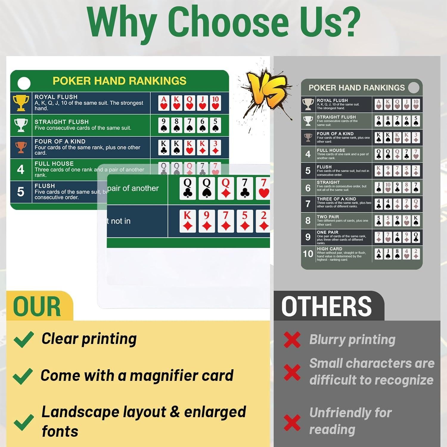 Conjunto de Tarjetas de Póker Epkoxlx con Lupa y Clip