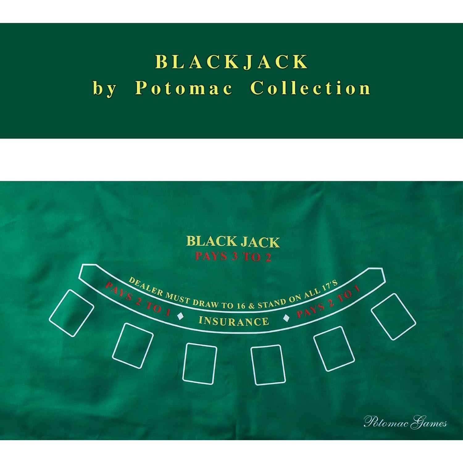 Juego de Póker y Blackjack Potomac - Tapete Fieltro 182x91 cm