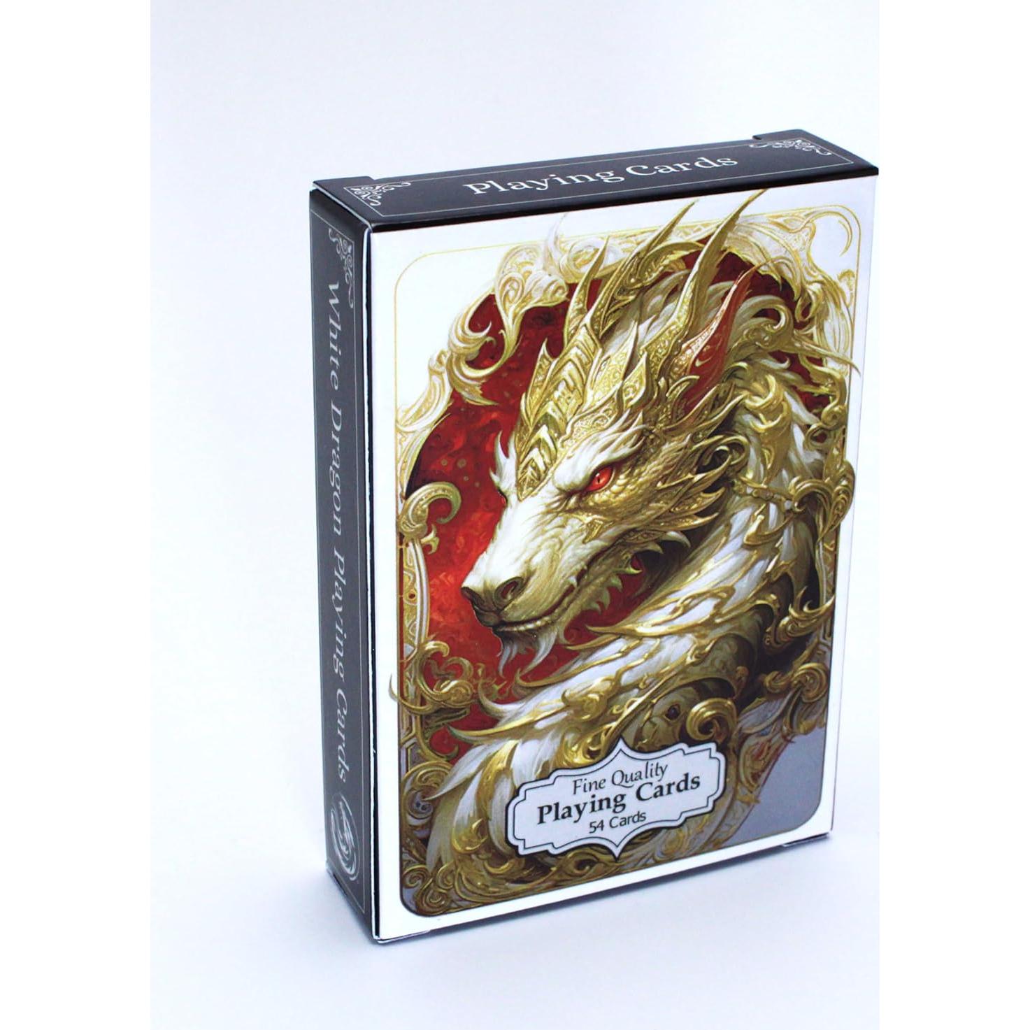 Baraja de Póker Dragón Blanco Noble Artisan 54 Cartas