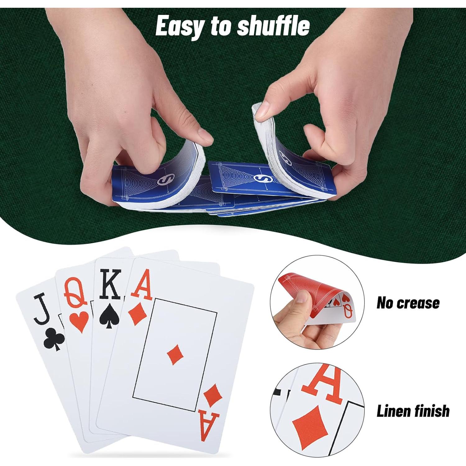 Set de Cartas de Juego 100% Plástico Suptrstr 10 Barajas Jumbo