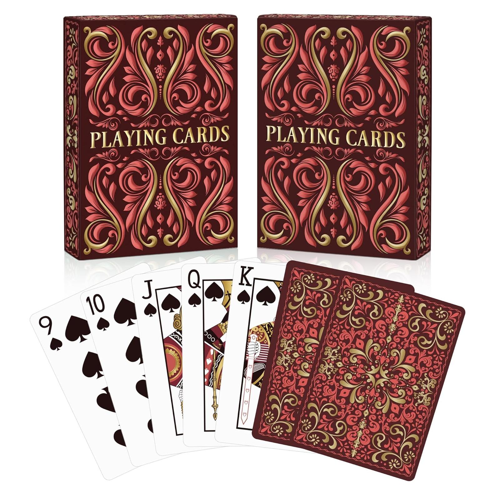 Barajas de Póker Wkchxd - 2 Paquetes Rojas Estándar 88x63mm