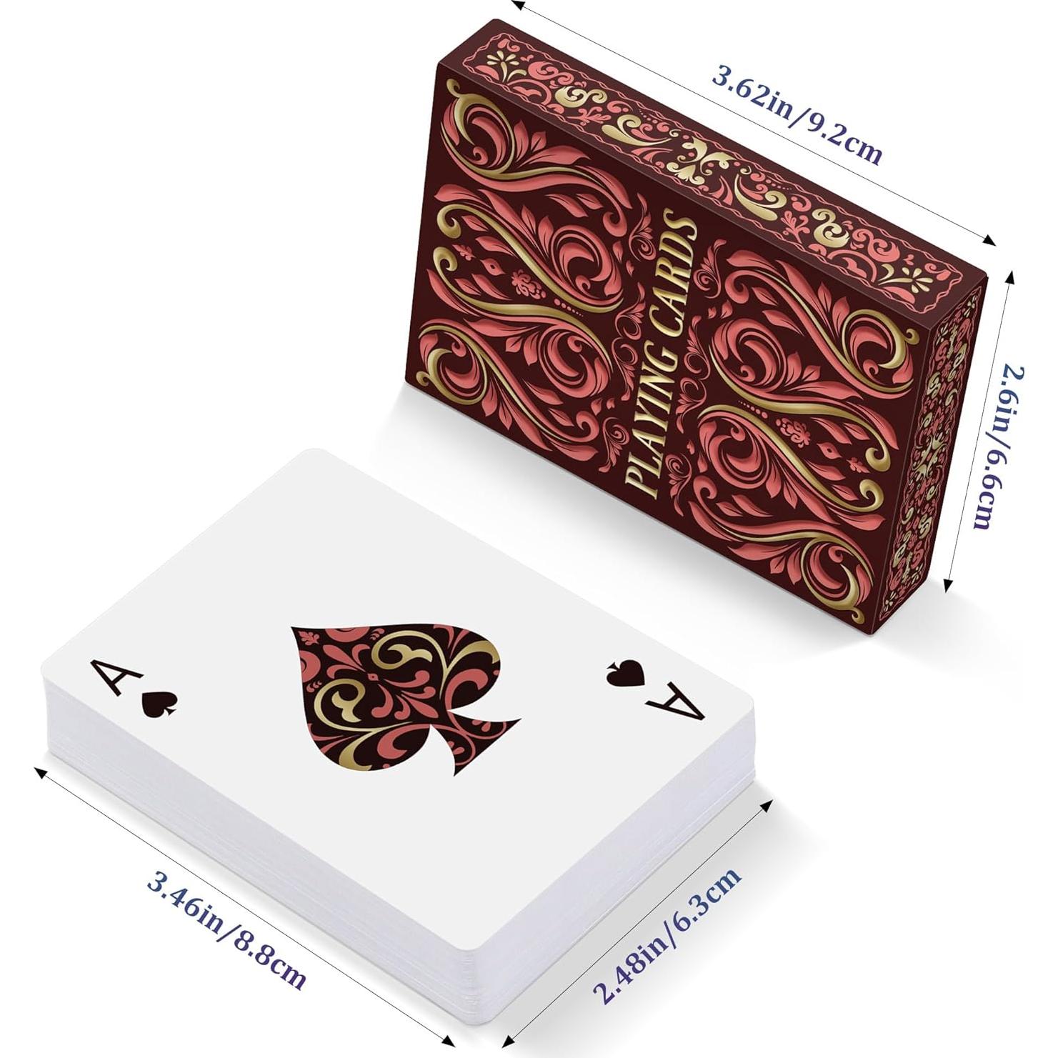 Barajas de Póker Wkchxd - 2 Paquetes Rojas Estándar 88x63mm