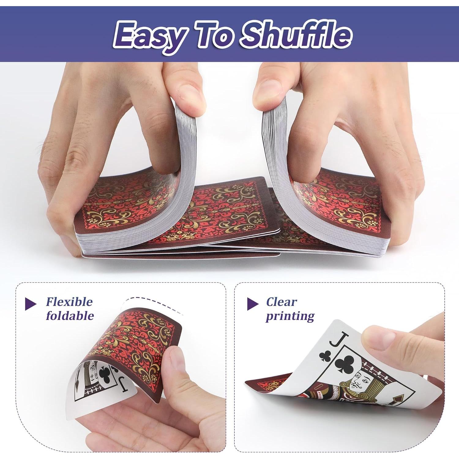 Barajas de Póker Wkchxd - 2 Paquetes Rojas Estándar 88x63mm