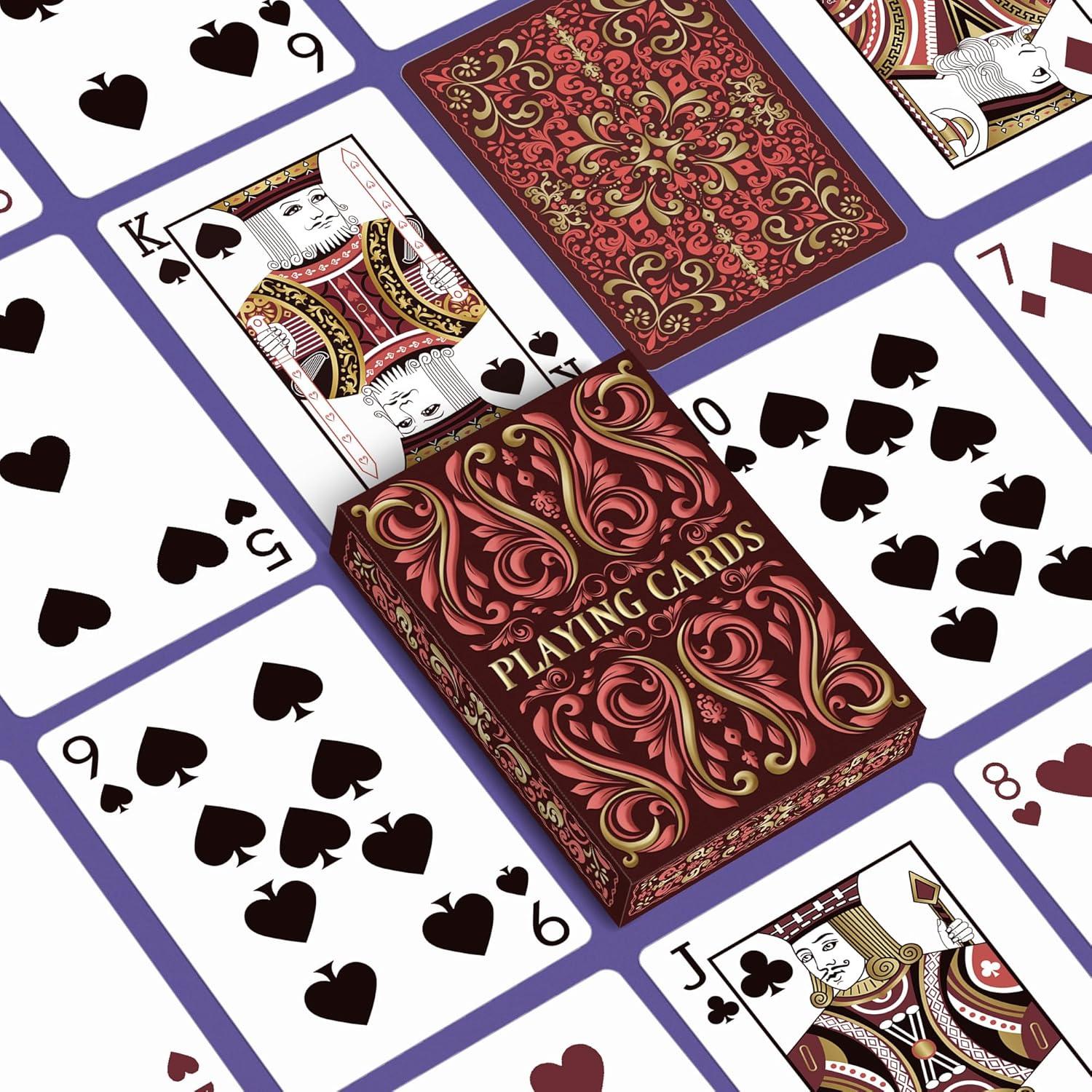 Barajas de Póker Wkchxd - 2 Paquetes Rojas Estándar 88x63mm