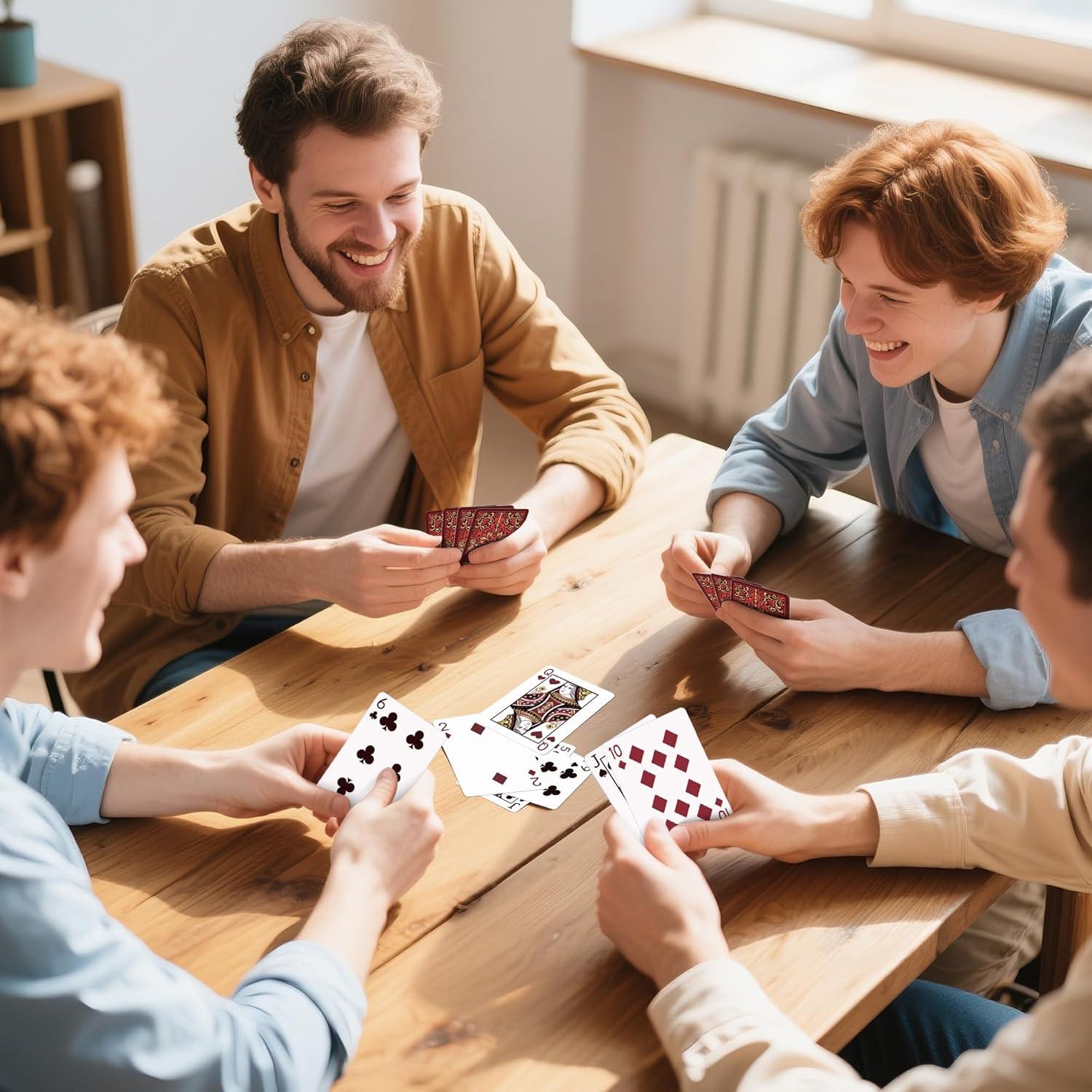 Barajas de Póker Wkchxd - 2 Paquetes Rojas Estándar 88x63mm