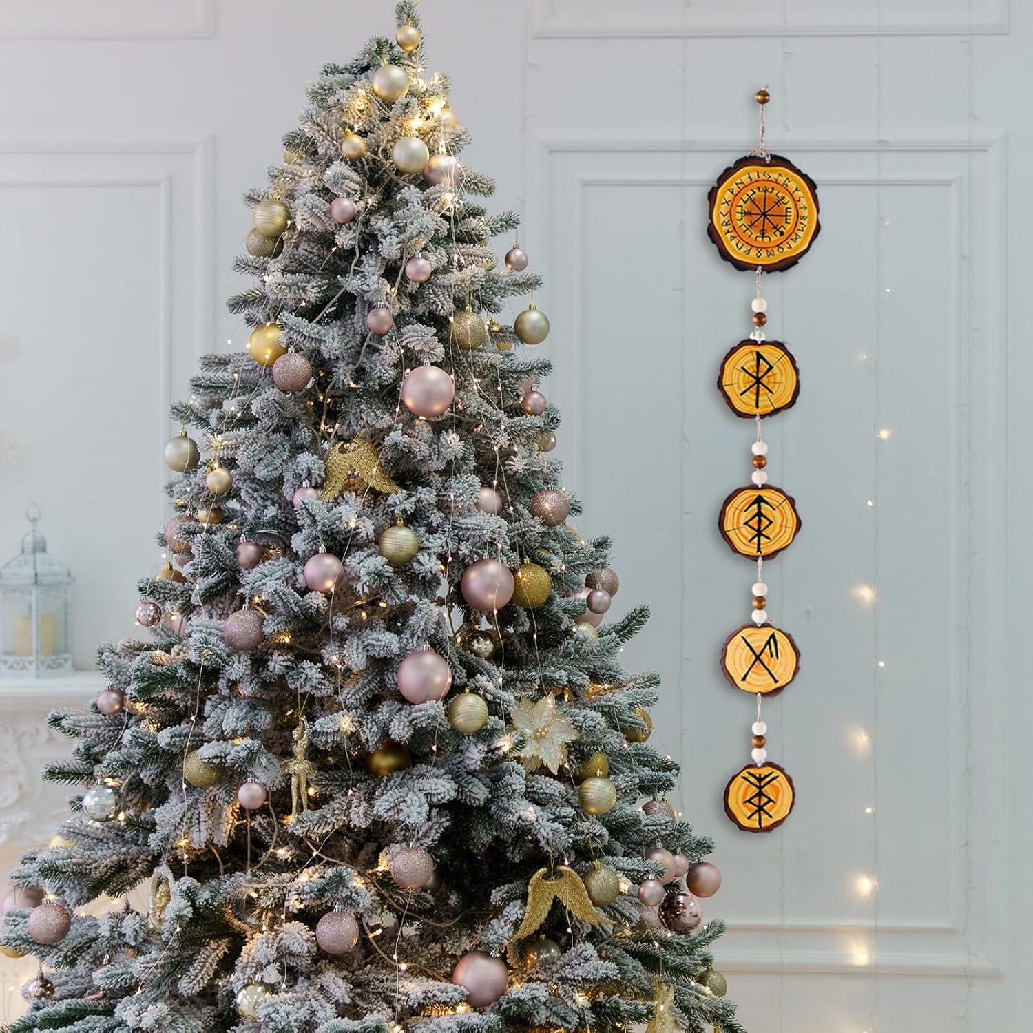 Cadena Rúnica Decorativa Thyle Yule 76.2 cm Madera Multicolor