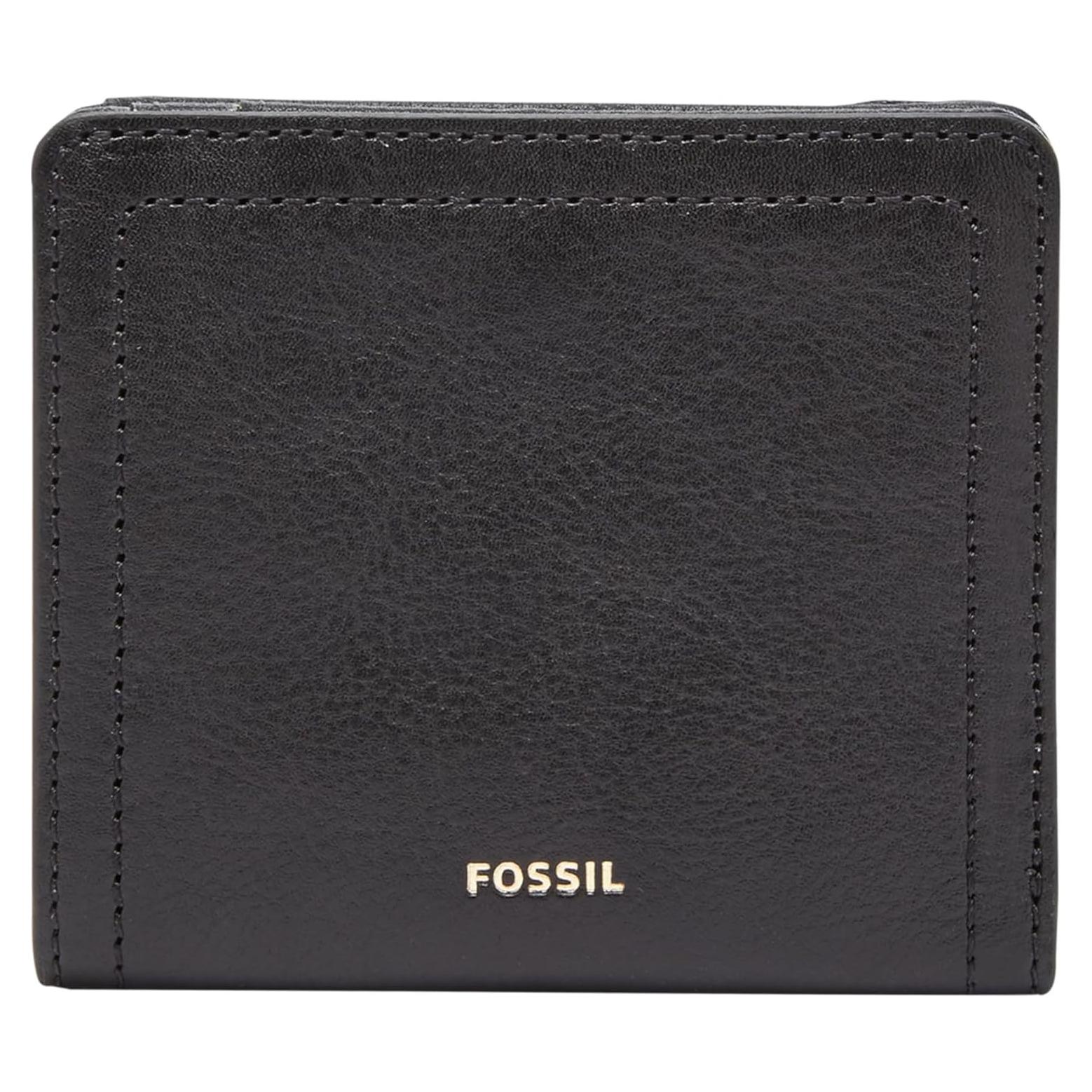 Cartera de Cuero Fossil Logan para Mujeres Negra