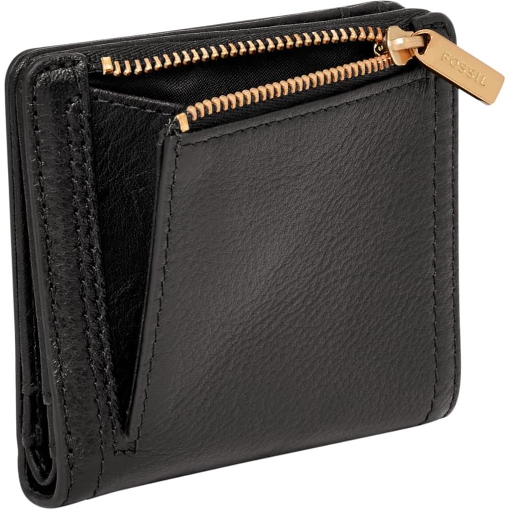 Cartera de Cuero Fossil Logan para Mujeres Negra
