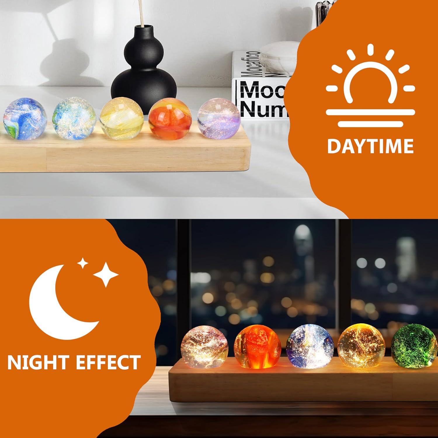 Conjunto 7 Esferas de Sanación Chakra NewRiu con Soporte LED