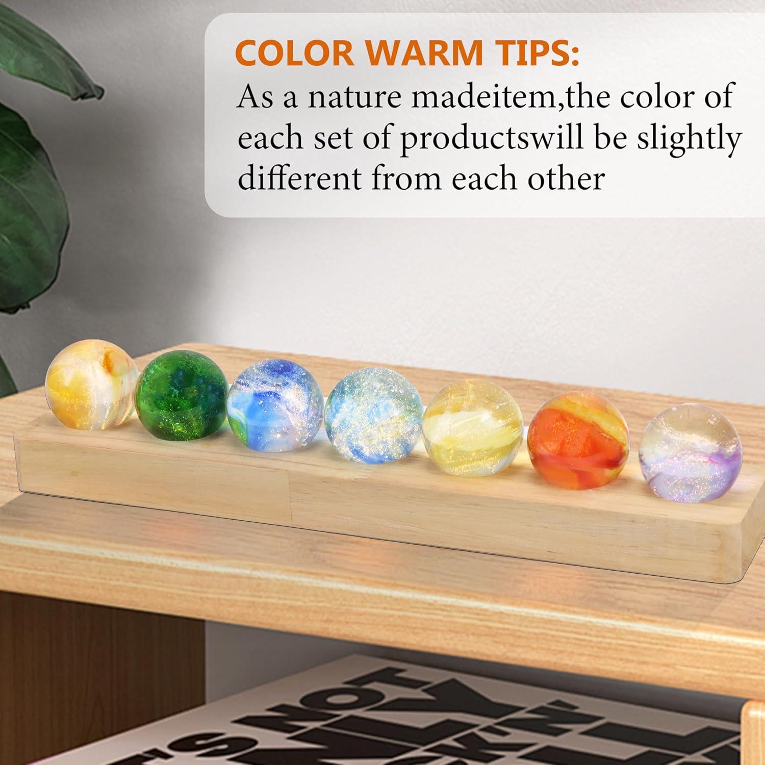 Conjunto 7 Esferas de Sanación Chakra NewRiu con Soporte LED