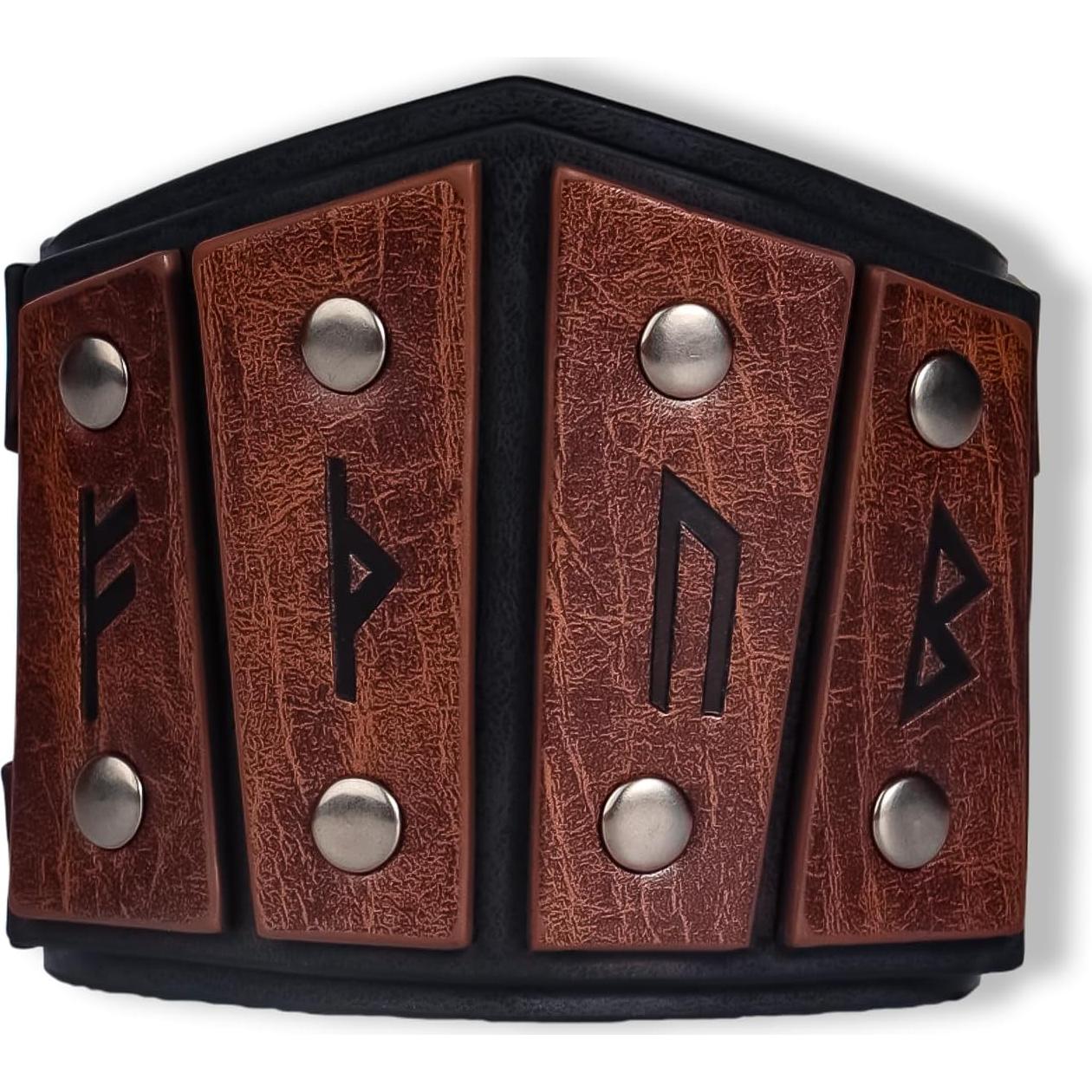 Brazalete de cuero sintético Viking Runas Medievales