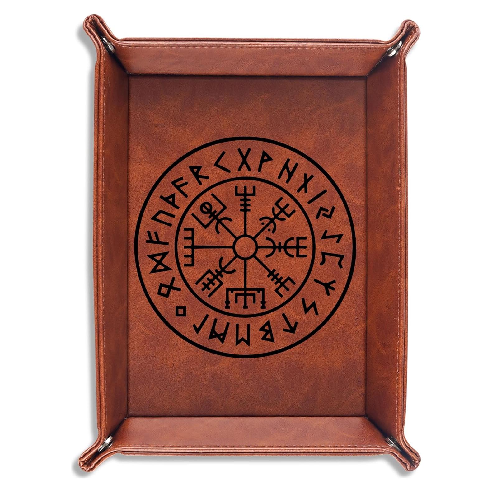 Bandeja de Valet InnoBeta de Cuero PU Marrón 21.84x17.78cm