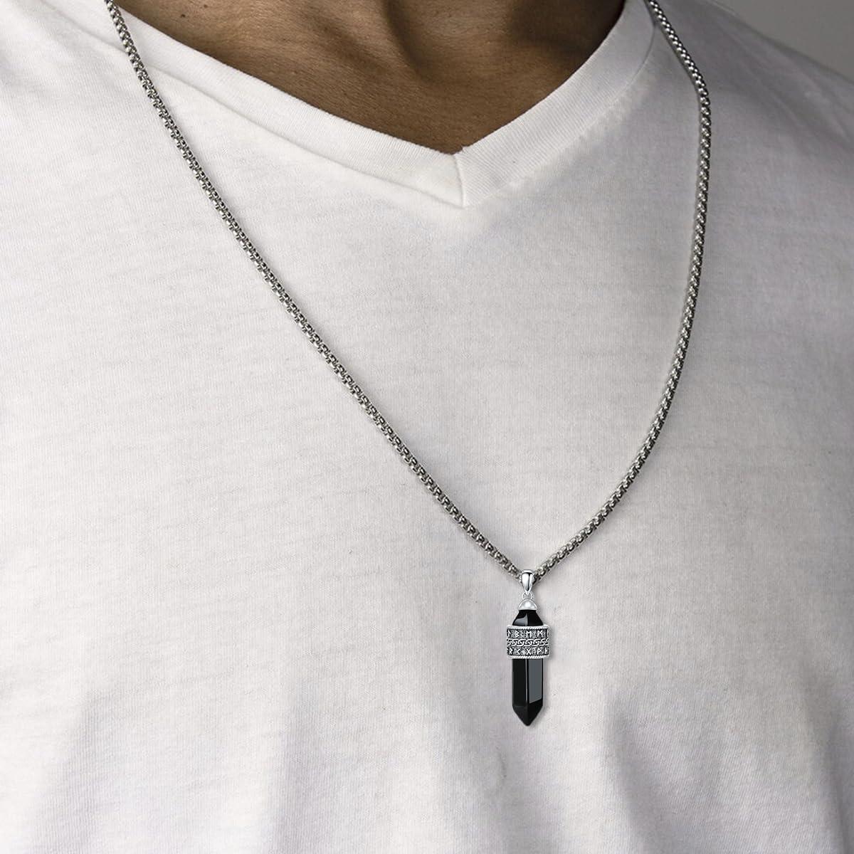 Collar Vikingo de Plata Esterlina 925 para Hombres - Runa