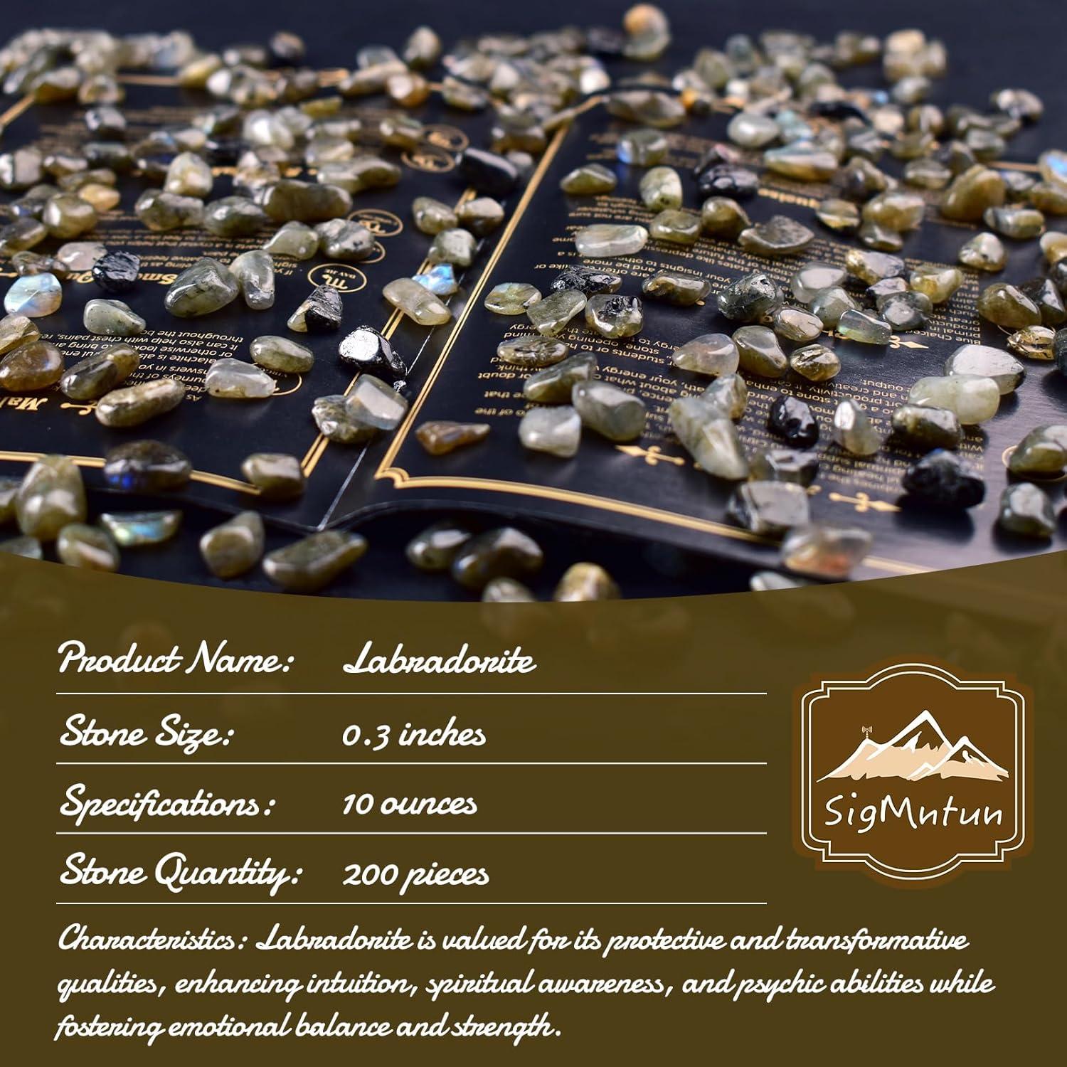 Chips de Labradorita Pulidos 200 Pcs 0.76 cm 283.5 g Curación