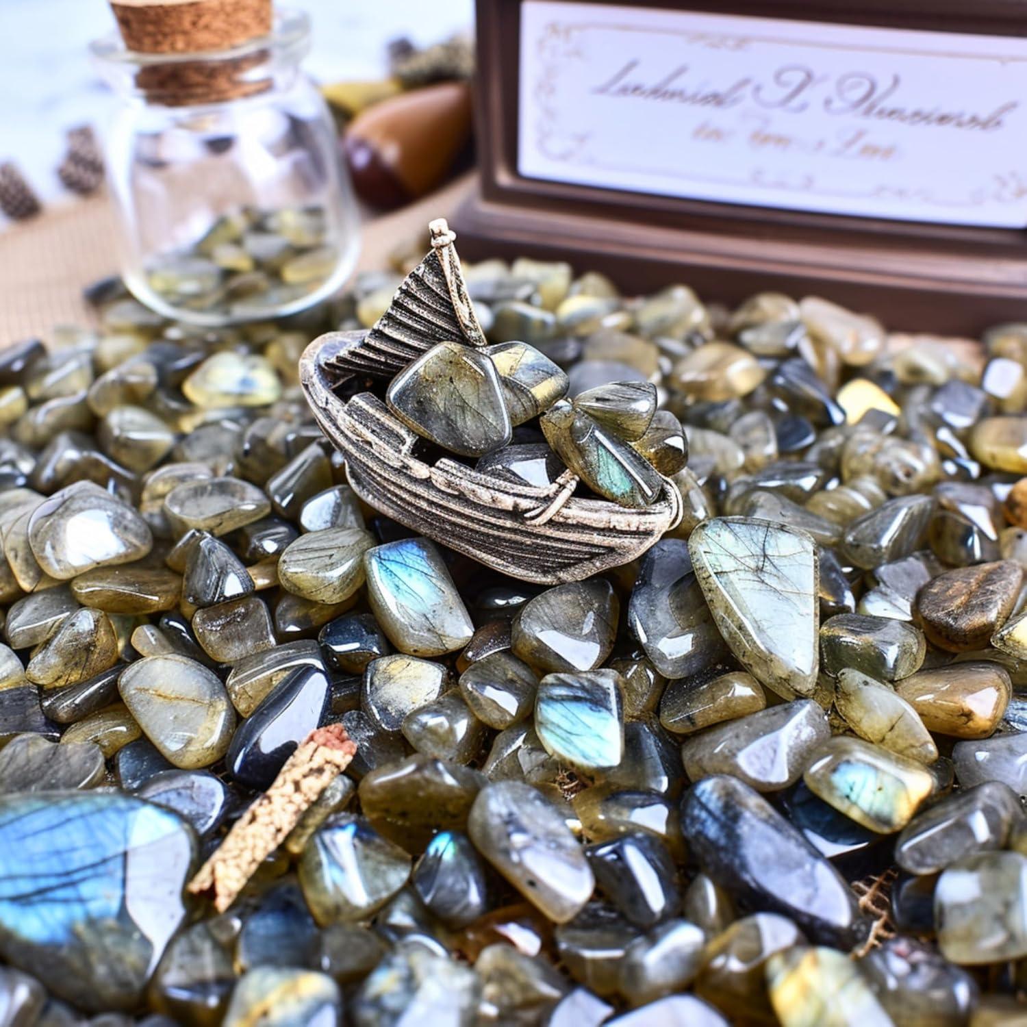 Chips de Labradorita Pulidos 200 Pcs 0.76 cm 283.5 g Curación