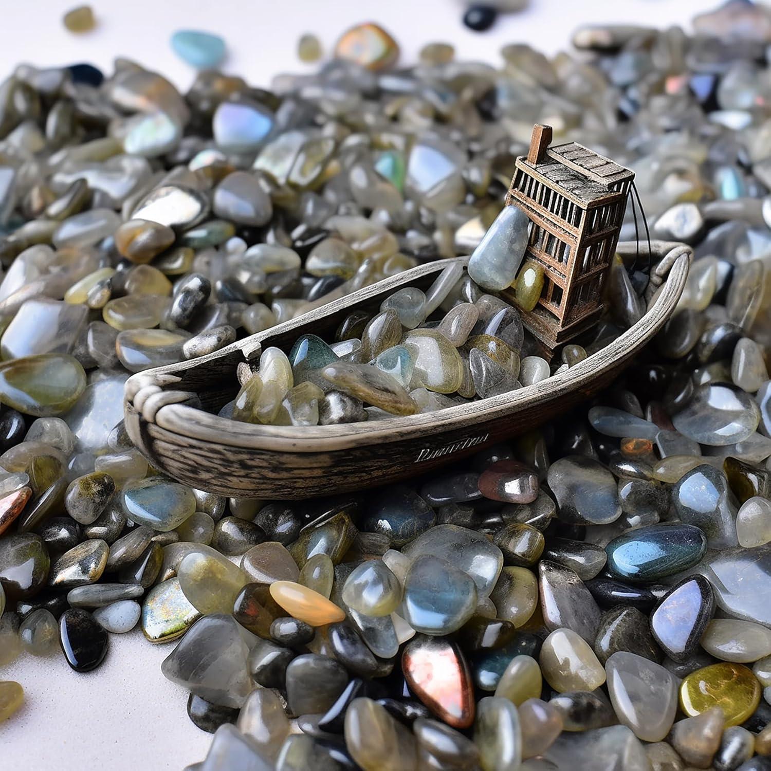 Chips de Labradorita Pulidos 200 Pcs 0.76 cm 283.5 g Curación