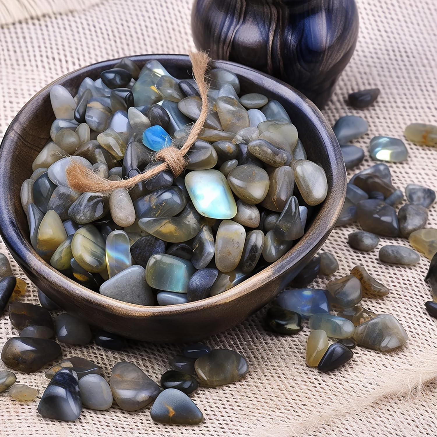 Chips de Labradorita Pulidos 200 Pcs 0.76 cm 283.5 g Curación